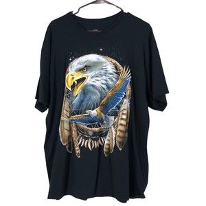 DOM iconic American Bald Eagle T-Shirt, Graphic Tee, Black SZ XL